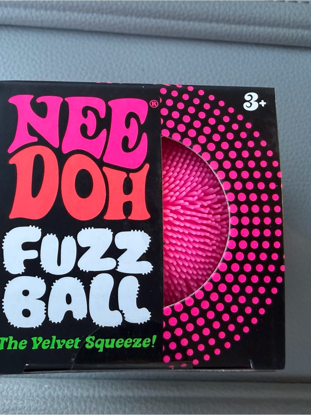 NIB Needoh Fuzz Ball Velvet Squeeze - Pink